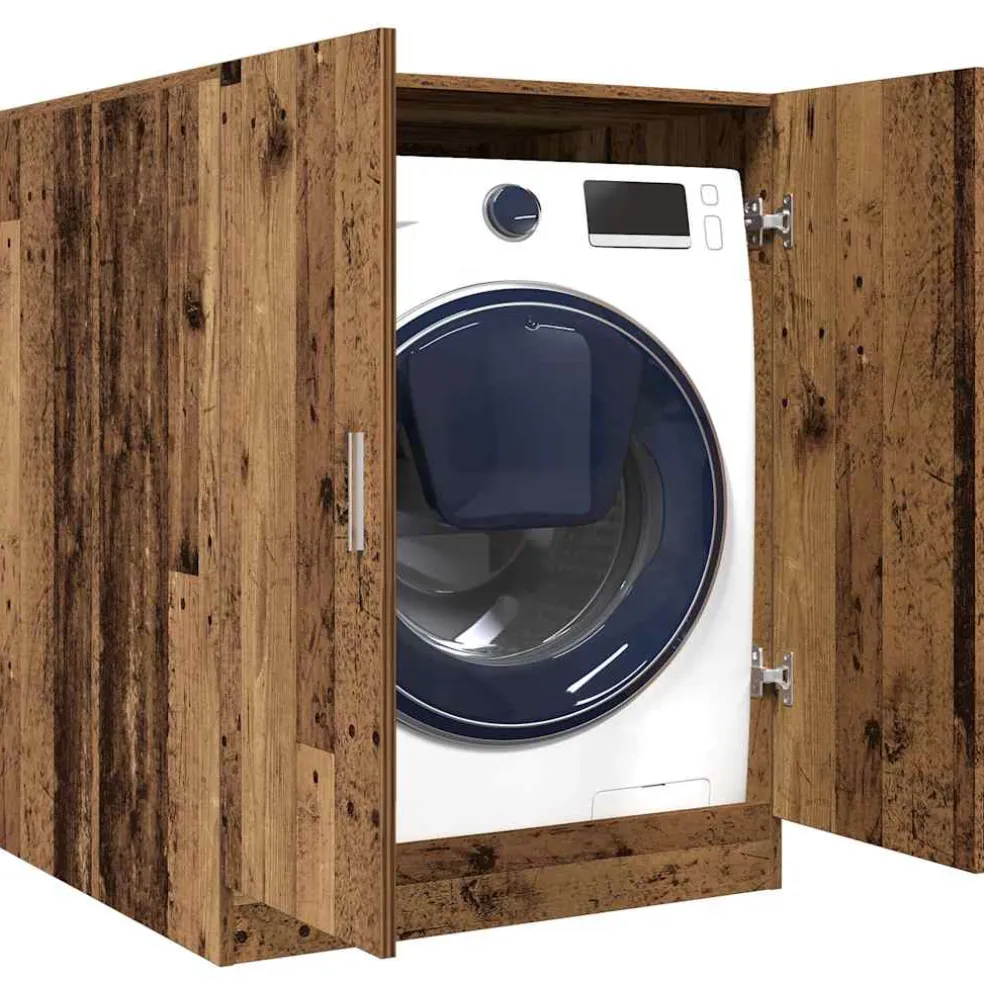vidaXL Wasmachinekast 70,5x71,5x91,5 cm oud houtkleurig
