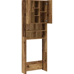vidaXL Wasmachinekast 64x25,5x190 cm oud houtkleurig