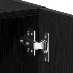 vidaXL Wasmachinekast 64x24x190 cm spaanplaat zwart eikenkleurig