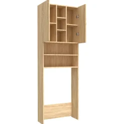 vidaXL Wasmachinekast 64x25,5x190 cm sonoma eikenkleurig