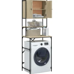 vidaXL Wasmachinekast 68x48,5x194 cm sonoma eikenkleurig