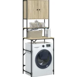 vidaXL Wasmachinekast 68x48,5x194 cm sonoma eikenkleurig