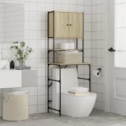 vidaXL Wasmachinekast 68x48,5x194 cm sonoma eikenkleurig