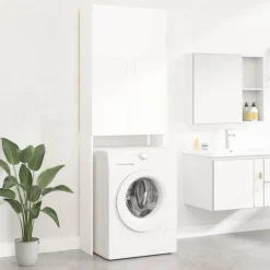 vidaXL Wasmachinekast 64x25,5x190 cm wit