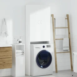vidaXL Wasmachinekast 64x25,5x190 cm wit