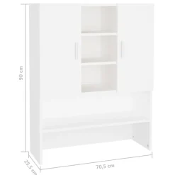 vidaXL Wasmachinekast 70,5x25,5x90 cm wit