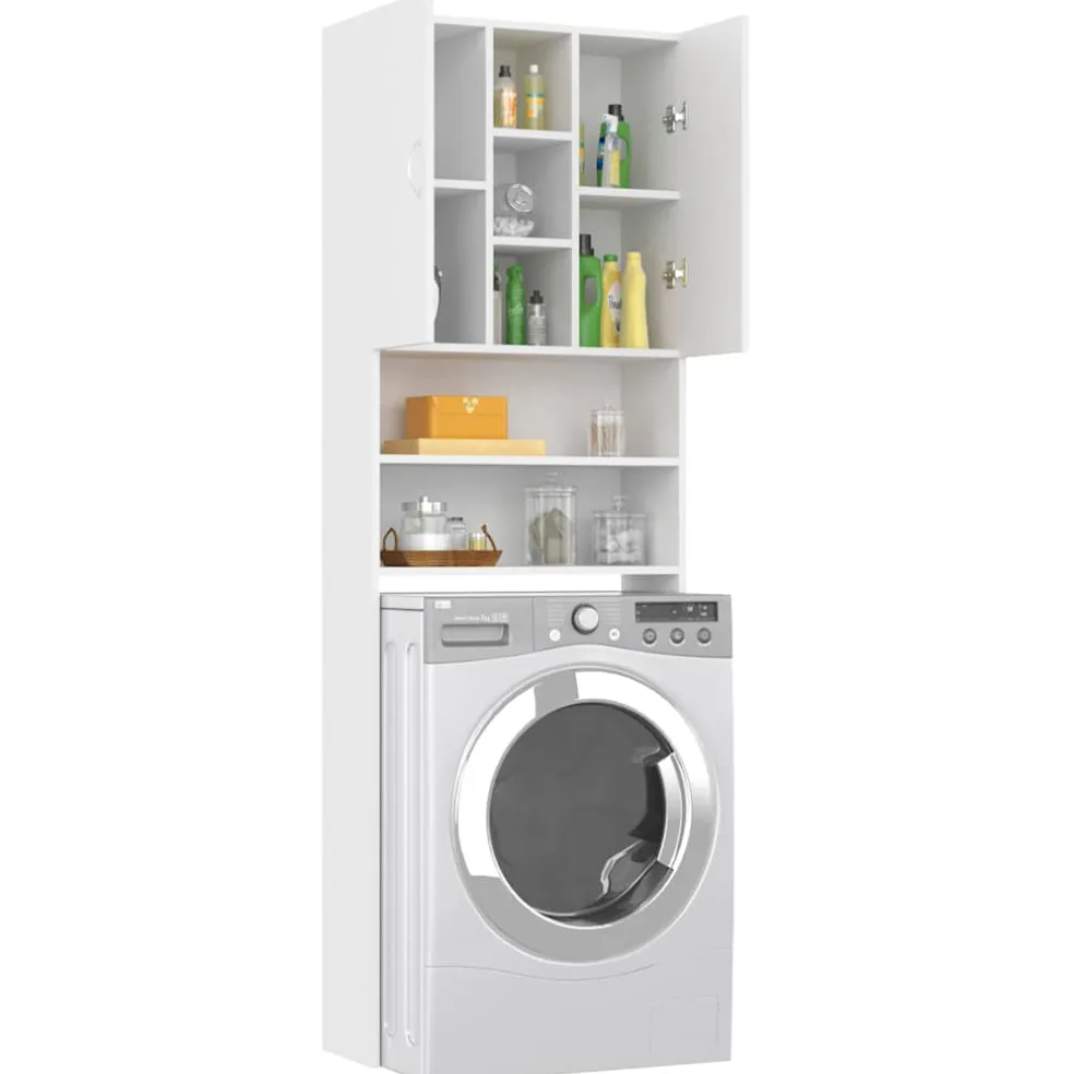 vidaXL Wasmachinekast 64x25,5x190 cm wit