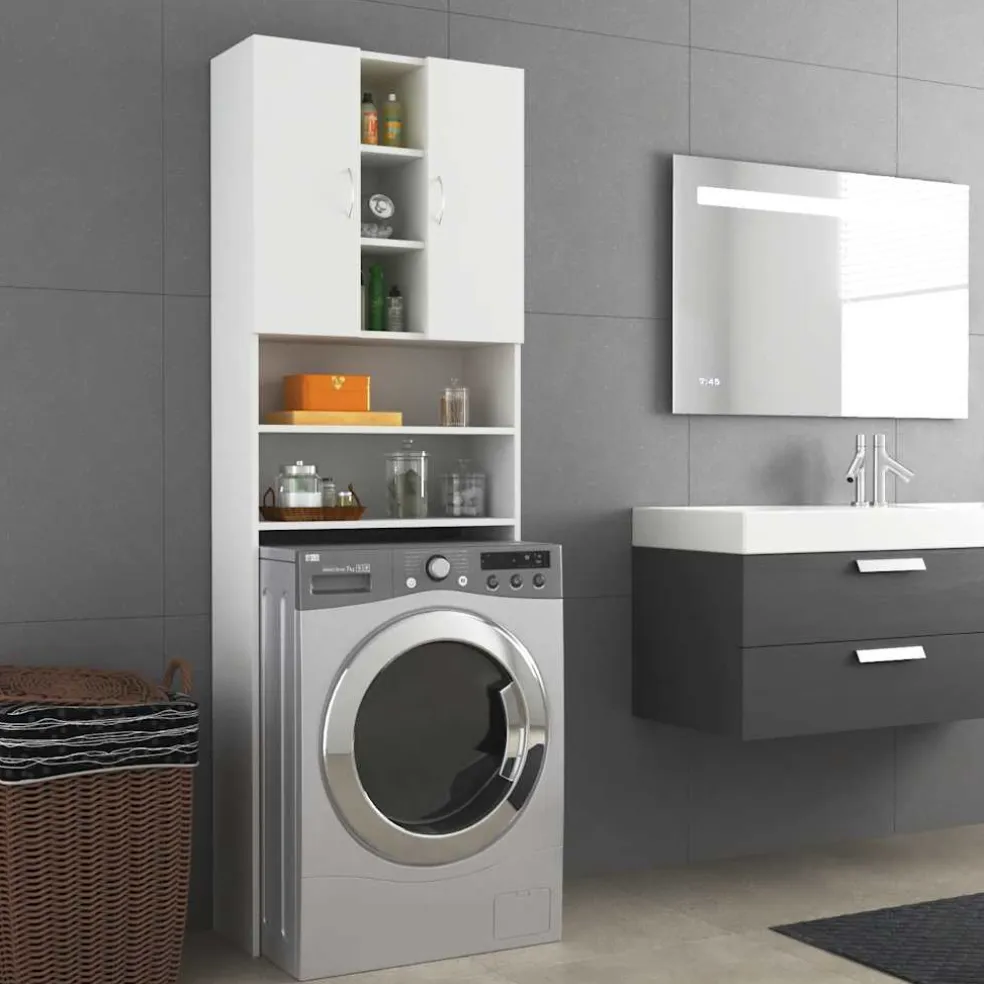 vidaXL Wasmachinekast 64x25,5x190 cm wit