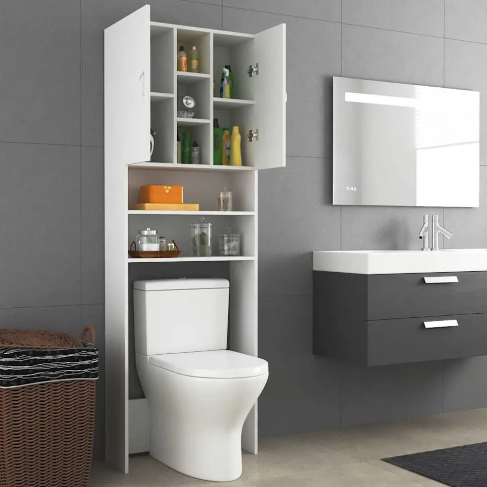 vidaXL Wasmachinekast 64x25,5x190 cm wit