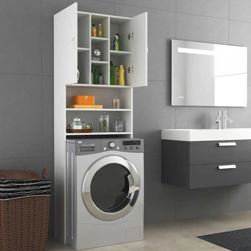 vidaXL Wasmachinekast 64x25,5x190 cm wit