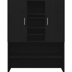 vidaXL Wasmachinekast 70,5x25,5x90 cm zwart eikenkleurig