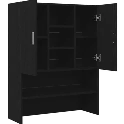 vidaXL Wasmachinekast 70,5x25,5x90 cm zwart eikenkleurig