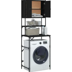 vidaXL Wasmachinekast 68x48,5x194 cm zwart