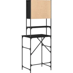 vidaXL Wasmachinekast Zwart 0ak 68 x 48,5 x 194 cm Bewerkt hout