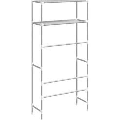 vidaXL Wasmachinerek 2-laags 69x28x143 cm ijzer grijs