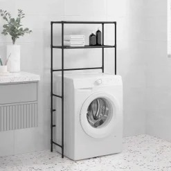 vidaXL Wasmachinerek 2-laags 69x28x143 cm ijzer zwart