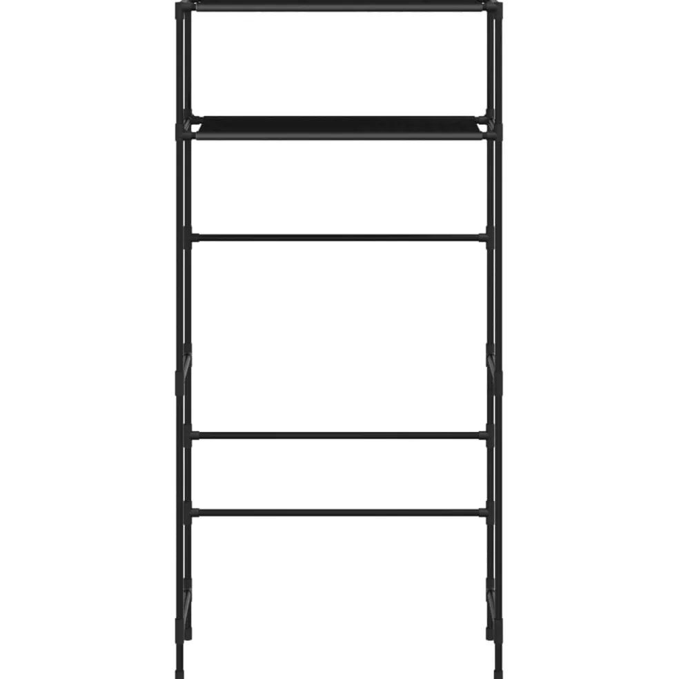 vidaXL Wasmachinerek 2-laags 69x28x143 cm ijzer zwart