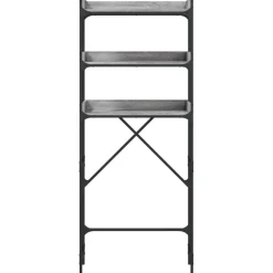 vidaXL Wasmachinerek 67x25x163 cm bewerkt hout grijs sonoma