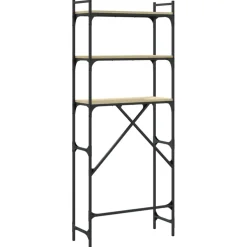 vidaXL Wasmachinerek 67x25x163 cm bewerkt hout sonoma eikenkleurig