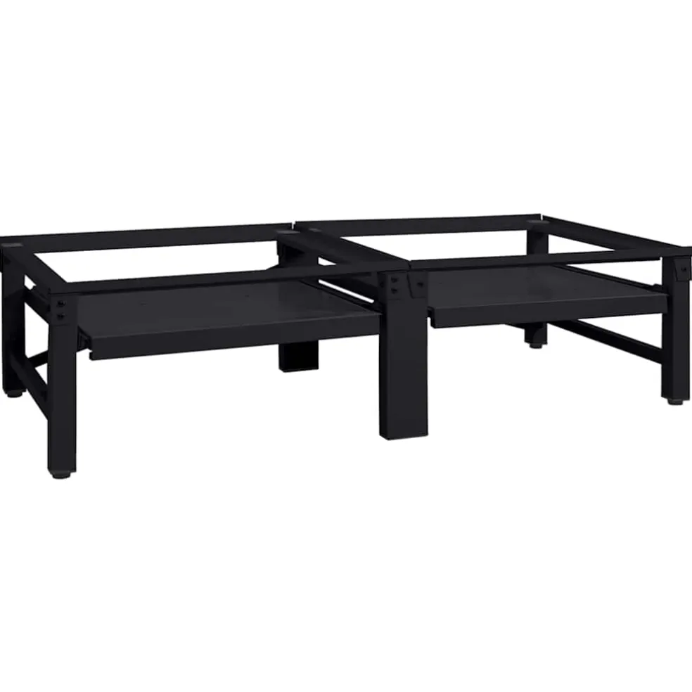 vidaXL Wasmachineverhoger 2 st Zwart 124,5 x 61,5 x 32,5 cm Staal