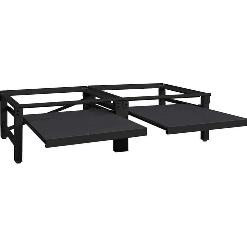 vidaXL Wasmachineverhoger 2 st Zwart 124,5 x 61,5 x 32,5 cm Staal