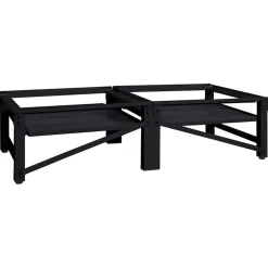vidaXL Wasmachineverhoger 2 st Zwart 124,5 x 61,5 x 32,5 cm Staal