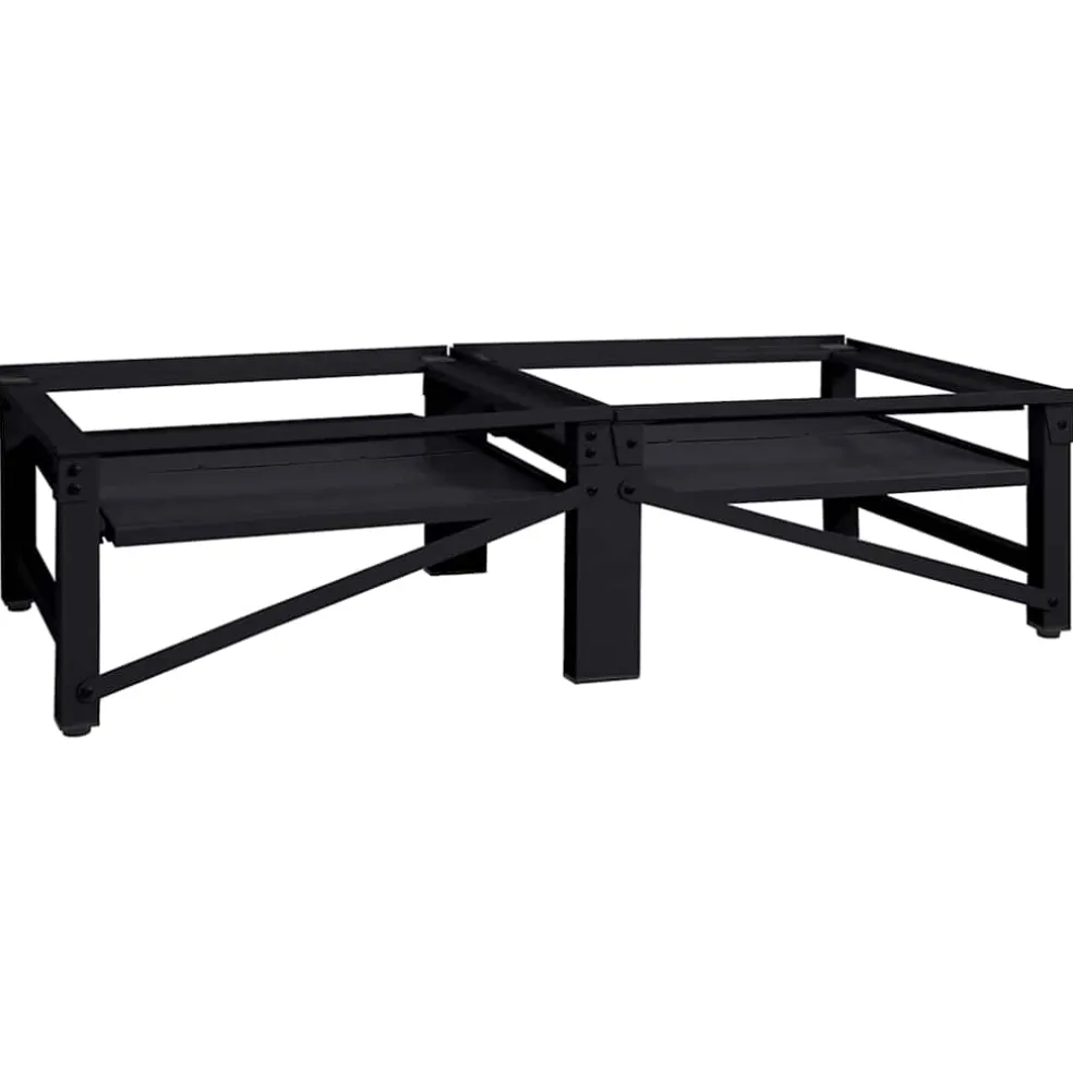 vidaXL Wasmachineverhoger 2 st Zwart 124,5 x 61,5 x 32,5 cm Staal