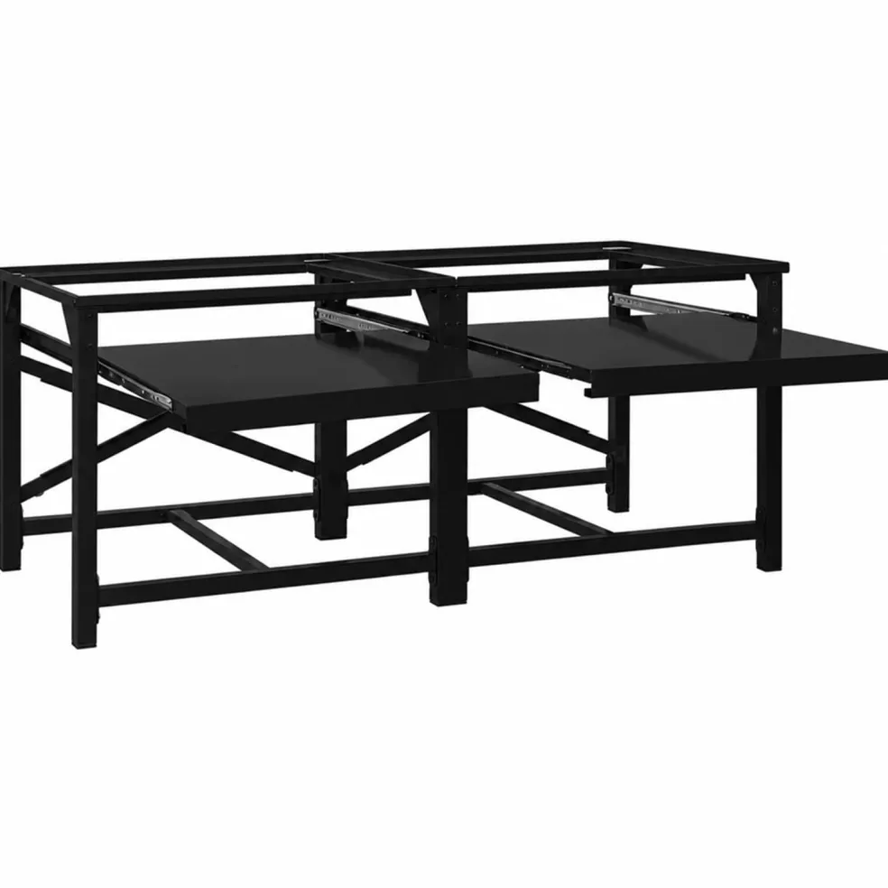 vidaXL Wasmachineverhoger 2 st Zwart 120 x 56 x 52 cm Staal