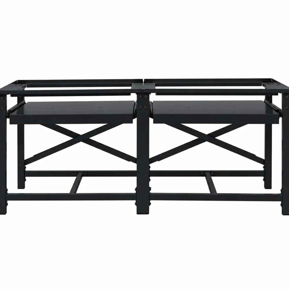vidaXL Wasmachineverhoger 2 st Zwart 120 x 56 x 52 cm Staal