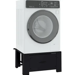 vidaXL Wasmachineverhoger Zwart 64 x 55 x 32,5 cm Staal