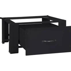 vidaXL Wasmachineverhoger Zwart 64 x 55 x 32,5 cm Staal