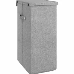 vidaXL Wasmand inklapbaar 26x34,5x59,5 cm kunstlinnen grijs