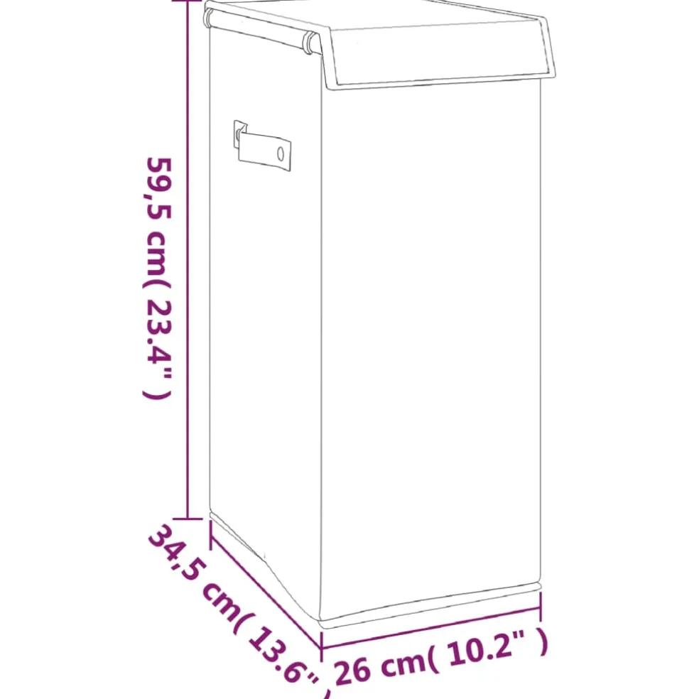 vidaXL Wasmand inklapbaar 26x34,5x59,5 cm kunstlinnen grijs