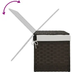 vidaXL Wasmand met deksel 55,5x35x34 cm poly rattan donkerbruin
