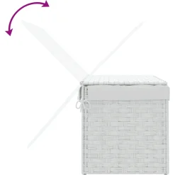 vidaXL Wasmand met deksel 55,5x35x34 cm poly rattan wit