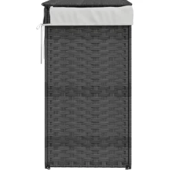 vidaXL Wasmand met deksel 46x33x60 cm poly rattan grijs