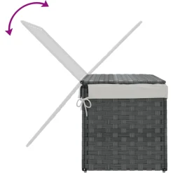 vidaXL Wasmand met deksel 55,5x35x34 cm poly rattan grijs