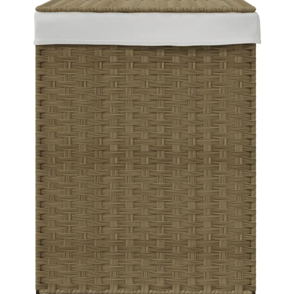 vidaXL Wasmand met deksel 46x33x60 cm poly rattan