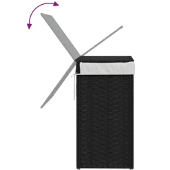 vidaXL Wasmand met deksel 46x33x60 cm poly rattan zwart