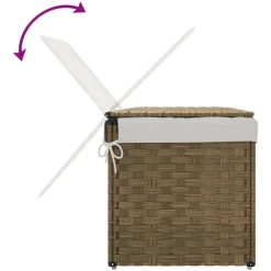 vidaXL Wasmand met deksel 55,5x35x34 cm poly rattan
