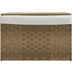 vidaXL Wasmand met deksel 55,5x35x34 cm poly rattan
