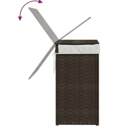 vidaXL Wasmand met deksel 46x33x60 cm poly rattan donkerbruin
