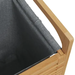 vidaXL Wasmand met grijze zak 32x30x36,5 cm bamboe