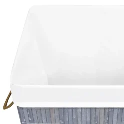 vidaXL Wasmand met 1 vak bamboe grijs