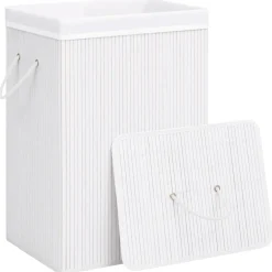 vidaXL Wasmand met 1 vak bamboe wit