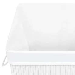 vidaXL Wasmand met 1 vak bamboe wit
