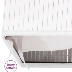 vidaXL Wasmand met 2 vakken 72 L bamboe wit