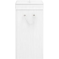 vidaXL Wasmand met 2 vakken 72 L bamboe wit