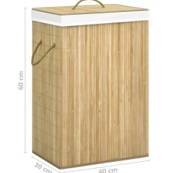 vidaXL Wasmand met 2 vakken 72 L bamboe
