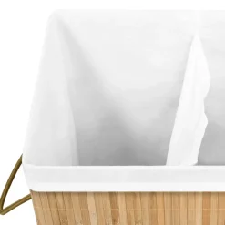 vidaXL Wasmand met 2 vakken 72 L bamboe
